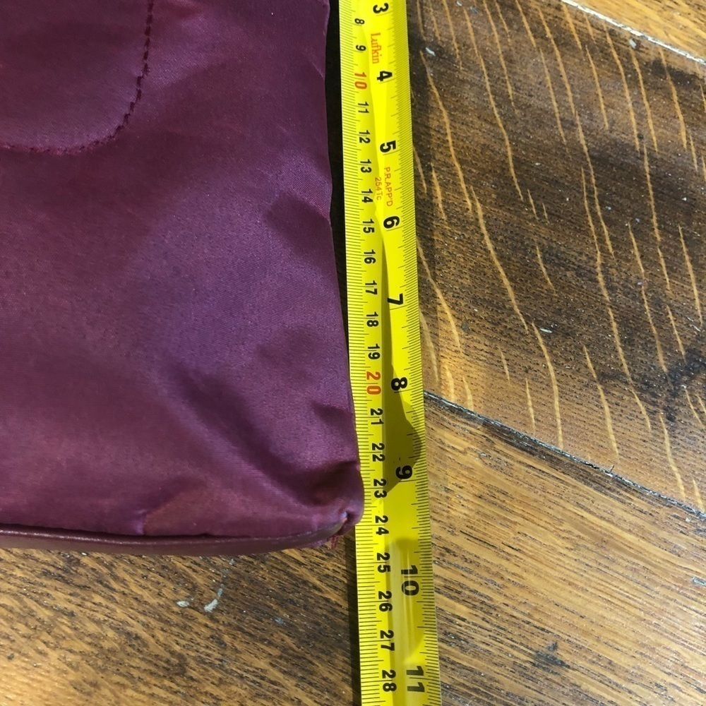 Roots Burgundy Nylon & Faux Leather Crossbody Messenger Bag - Picture 6 of 9